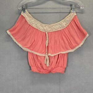 Flying Tomato Y2K  Bohemia Crop Pink XS Top